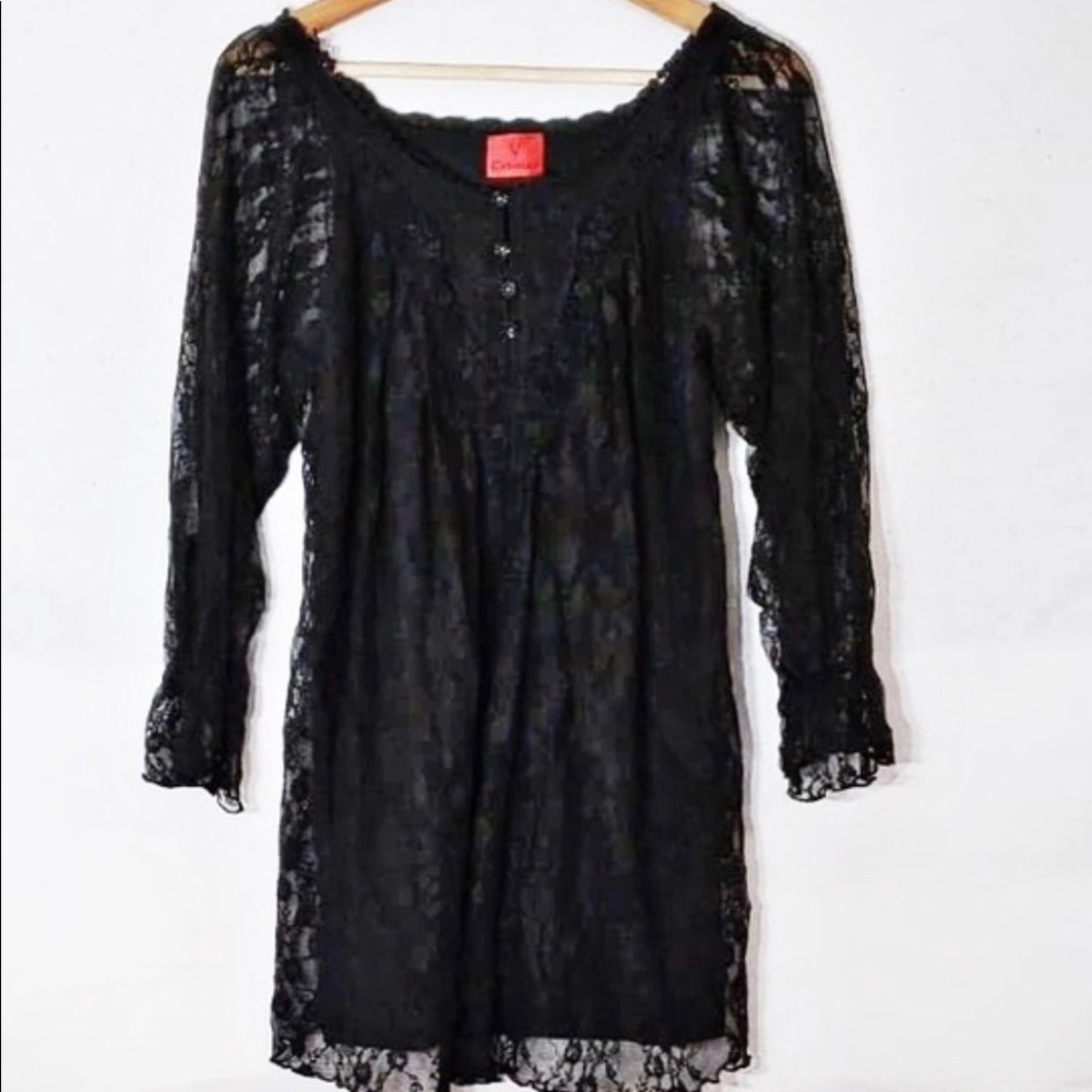 V Cristina lace tunic/dress black